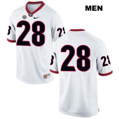 Men's Georgia Bulldogs NCAA #28 KJ Smith Nike Stitched White Authentic No Name College Football Jersey AZU5054TG
